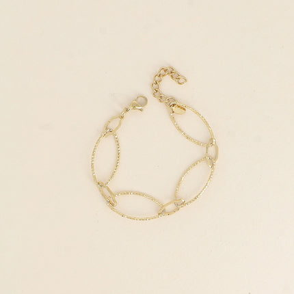Bracelet - maillons alternés ovales dentelés et texturés