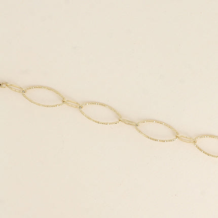 Bracelet - maillons alternés ovales dentelés et texturés