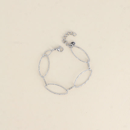 Bracelet - maillons alternés ovales dentelés et texturés