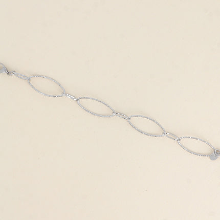 Bracelet - maillons alternés ovales dentelés et texturés