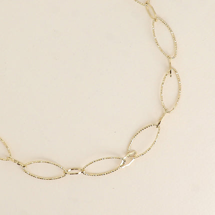 Collier - maillons alternés ovales dentelés et texturés