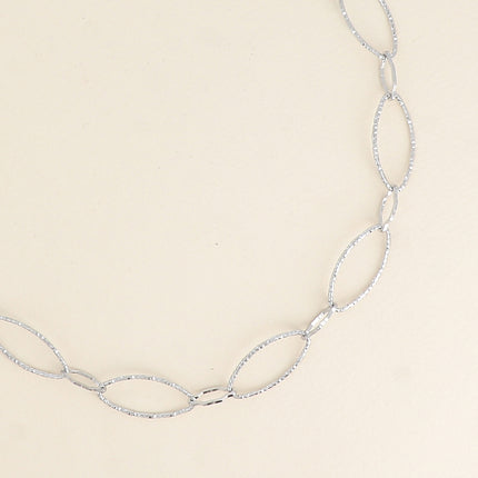 Collier - maillons alternés ovales dentelés et texturés