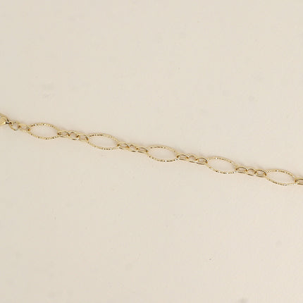 Bracelet - maillons alternés ovales dentelés et texturés