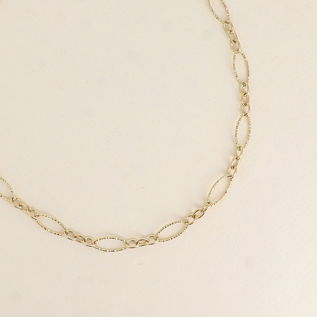 Collier - maillons alternés ovales dentelés et texturés