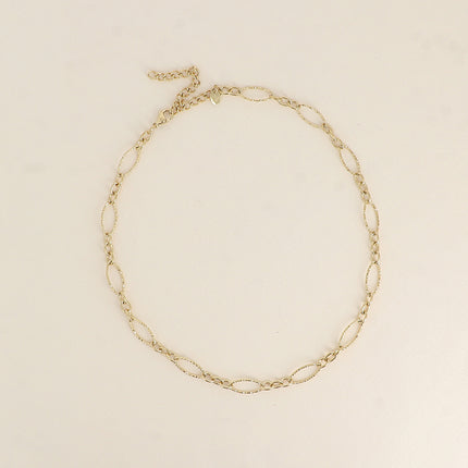 Collier - maillons alternés ovales dentelés et texturés