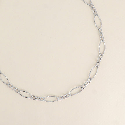 Collier - maillons alternés ovales dentelés et texturés