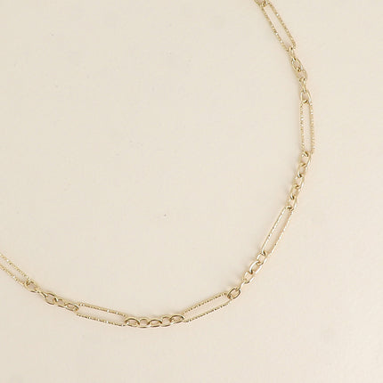 Collier - maillons ovales dentelés et petits maillons ovales