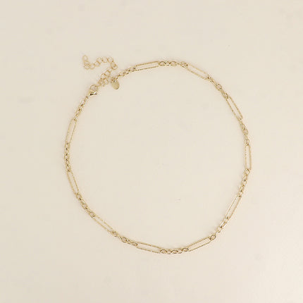 Collier - maillons ovales dentelés et petits maillons ovales