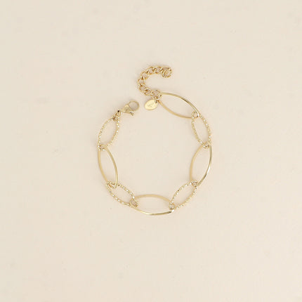 Bracelet - maillons alternés ovales dentelés et lisses