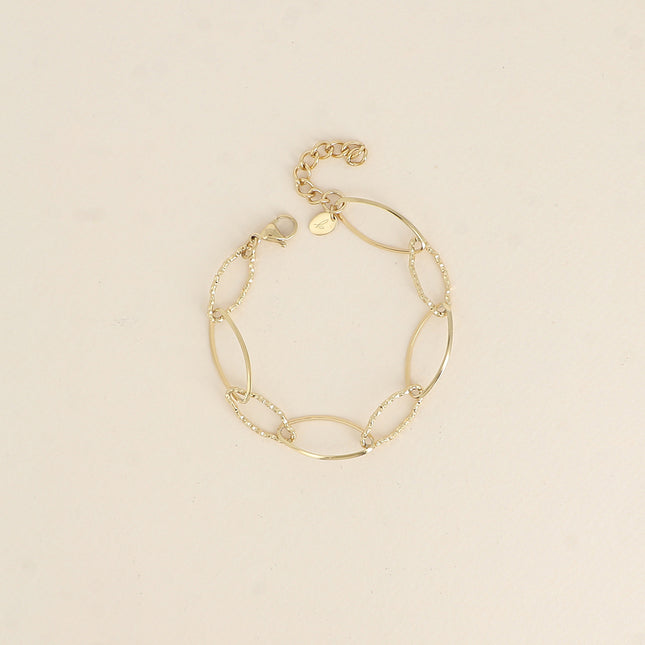 Bracelet - alternating oval links, serrated and smooth