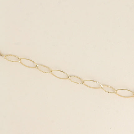 Bracelet - maillons alternés ovales dentelés et lisses