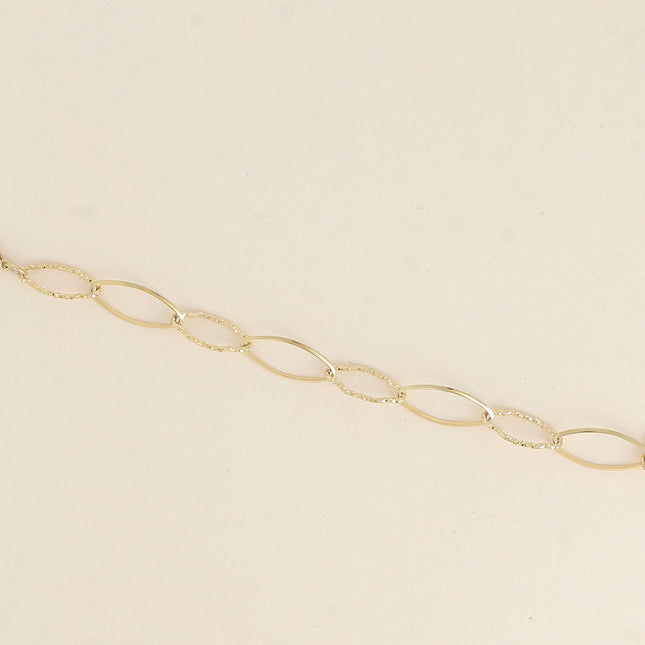 Bracelet - alternating oval links, serrated and smooth
