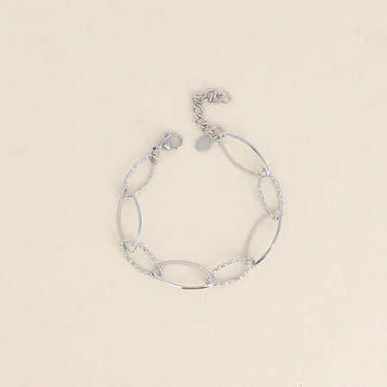 Bracelet - maillons alternés ovales dentelés et lisses