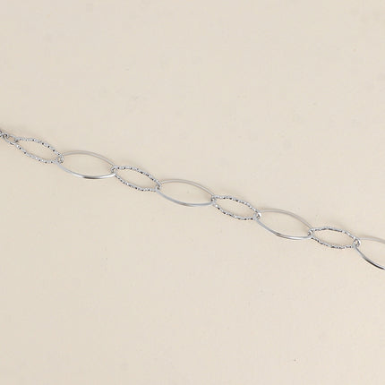 Bracelet - maillons alternés ovales dentelés et lisses