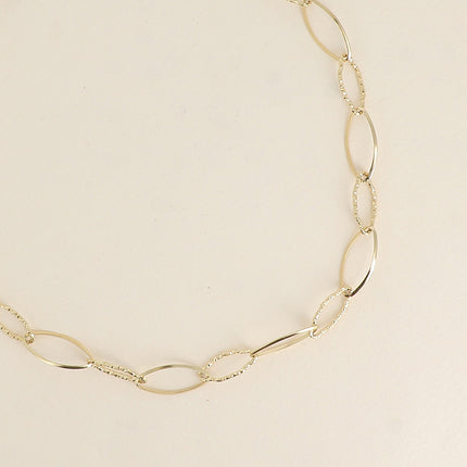 Collier - maillons alternés ovales dentelés et lisses