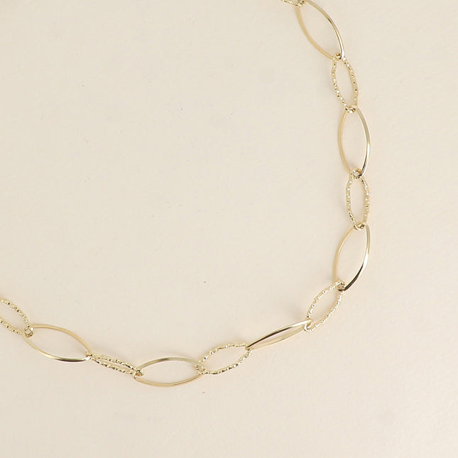 Collier - maillons alternés ovales dentelés et lisses