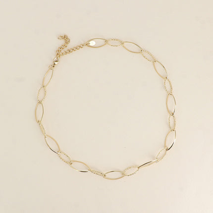 Collier - maillons alternés ovales dentelés et lisses