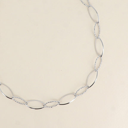 Collier - maillons alternés ovales dentelés et lisses