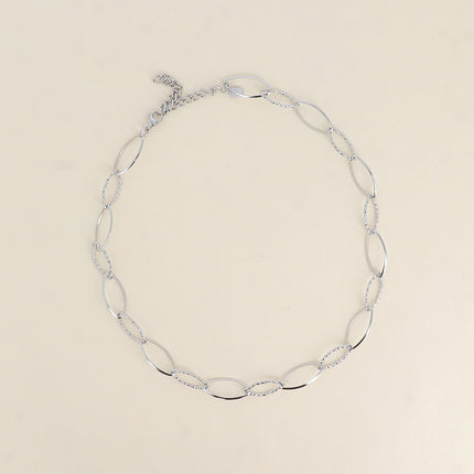 Collier - maillons alternés ovales dentelés et lisses