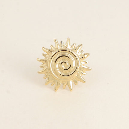 Bague - grand soleil avec tourbillon gravé