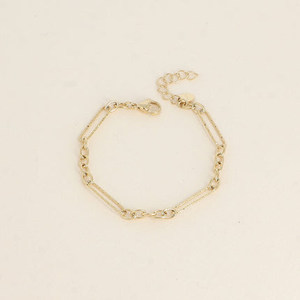 Bracelet - maillons ovales dentelés et petits maillons ovales