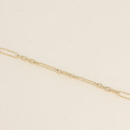 Bracelet - maillons ovales dentelés et petits maillons ovales
