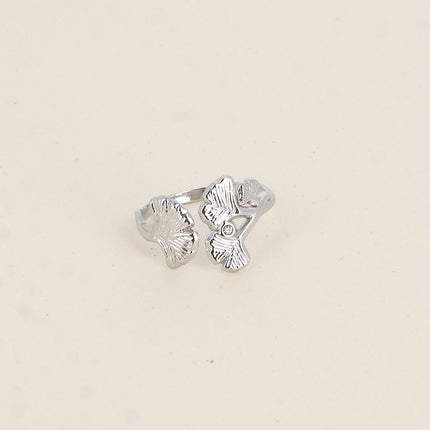 Bague ouverte Sidona - ginkos et oxydes de zirconium