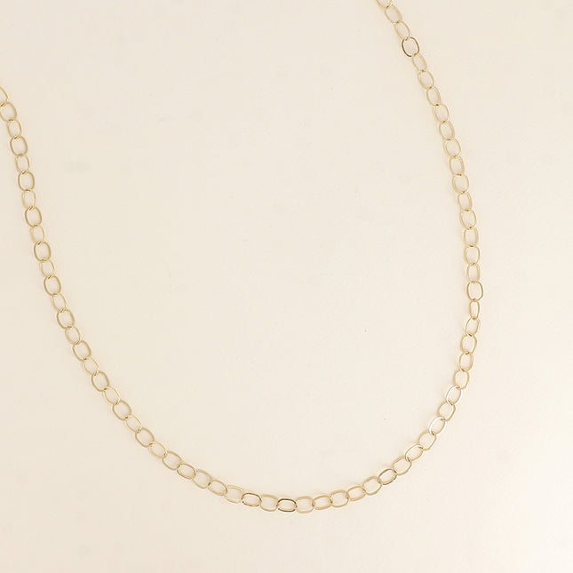 Sautoir - maille avec anneaux ovales striés 80CM