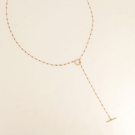 Collier Y ou cravate - chaîne émaillée et fermoir cabillot