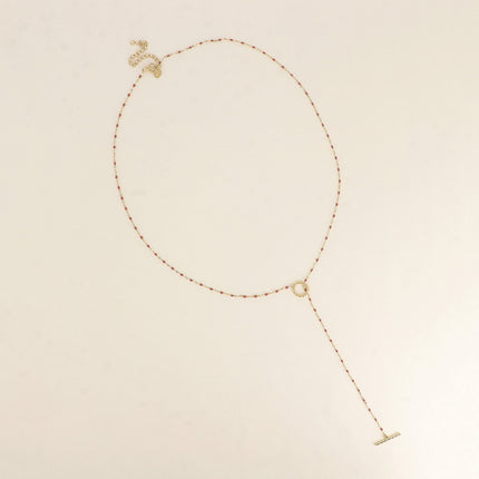 Collier Y ou cravate - chaîne émaillée et fermoir cabillot