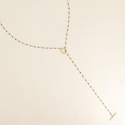 Collier Y ou cravate - chaîne émaillée et fermoir cabillot