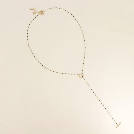 Collier Y ou cravate - chaîne émaillée et fermoir cabillot