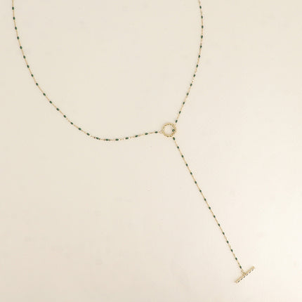 Collier Y ou cravate - chaîne émaillée et fermoir cabillot