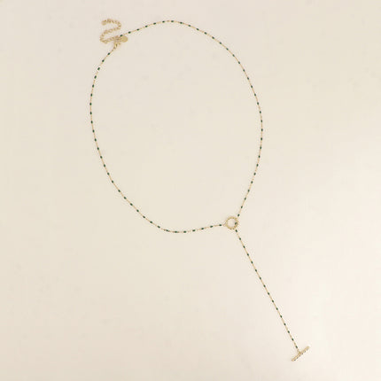 Collier Y ou cravate - chaîne émaillée et fermoir cabillot