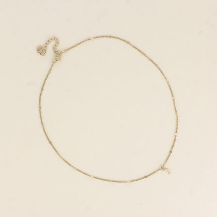 Collier - petit pendentif lune avec oxydes de zirconium