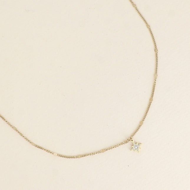 Necklace - small North Star pendant with cubic zirconia