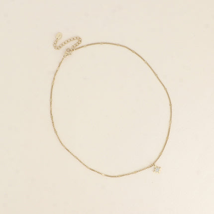 Collier - petit pendentif étoile du Nord avec oxydes de zirconium