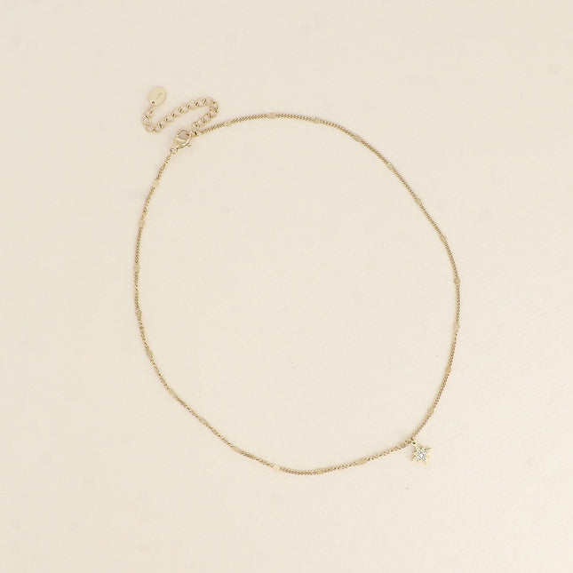 Necklace - small North Star pendant with cubic zirconia