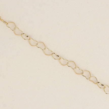Bracelet - maillons coeurs et pendentif lune