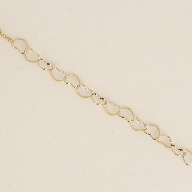 Bracelet - maillons coeurs et pendentif lune