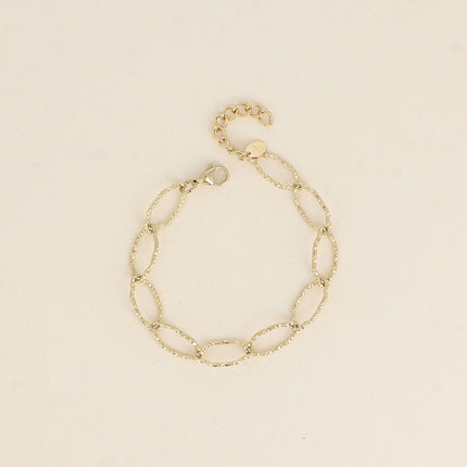 Bracelet - maillons alternés ovales dentelés