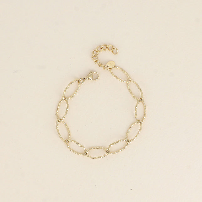 Bracelet - alternating oval serrated links