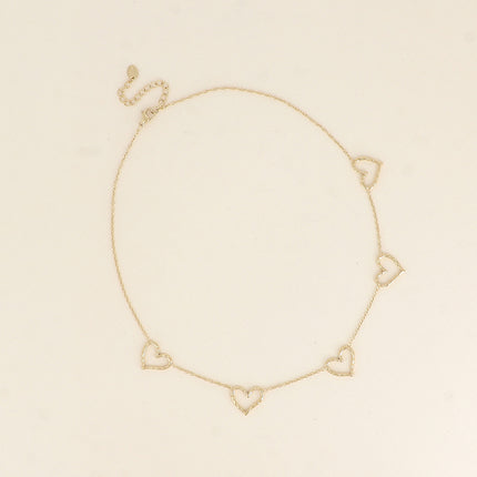 Necklace - openwork heart pendants