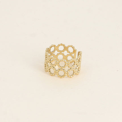 Bague large - ronds milgrain