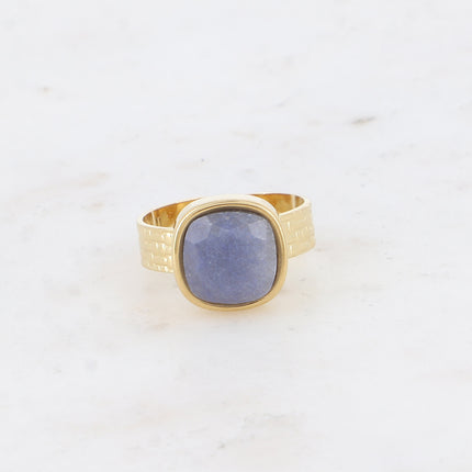 Bague Sivaria - pierre naturelle carrée 10mm