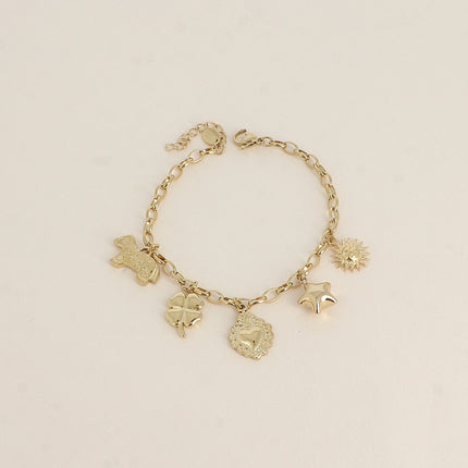 Bracelet - soleil, étoile, lama, trèfle, coeur