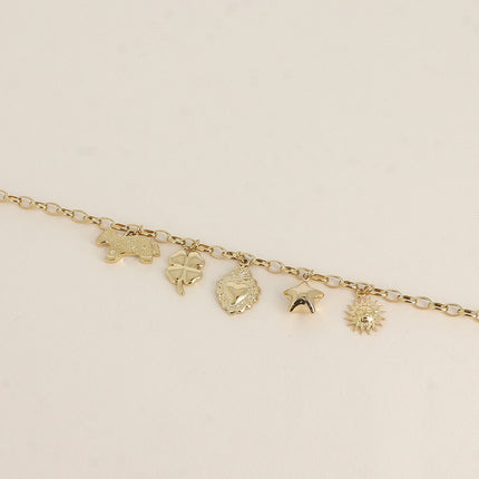 Bracelet - soleil, étoile, lama, trèfle, coeur
