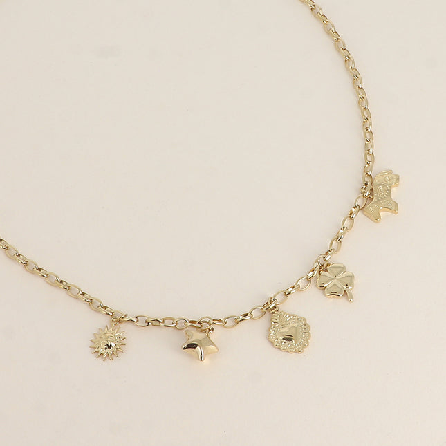Necklace - sun, star, llama, clover, heart