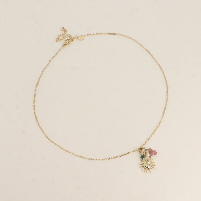 Collier - soleil, pierres naturelles