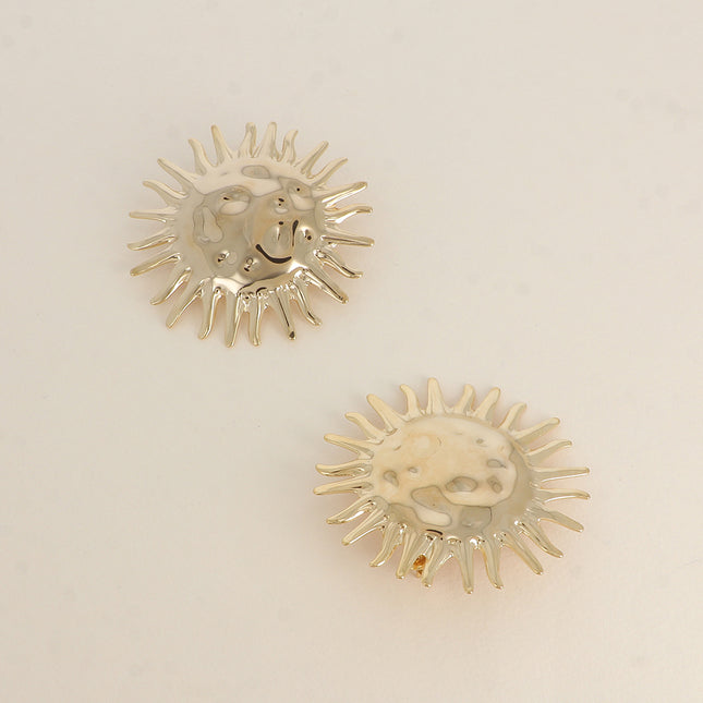 Stud earrings - large sunburst 57mm